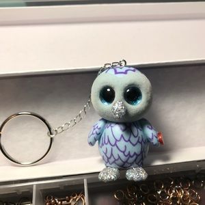 Ty beanie baby owl keychain